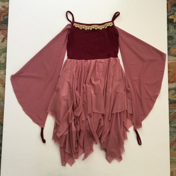 Placard Originals Burgundy & Mauve Tulle Dress - Picture 2 of 10